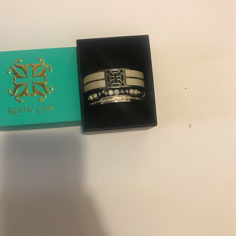 Rustic Cuff Three Silver Bracelet - image 1